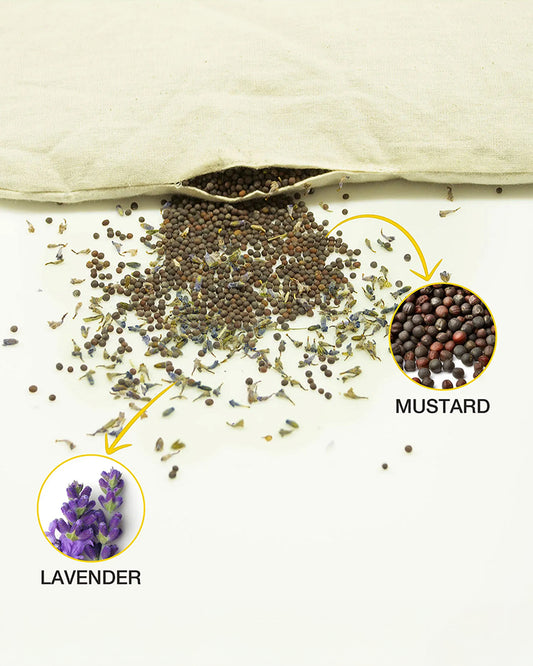 Omved Therapies Baby Mustard Pillow with Lavender-Supports Head Shaping-Removable & washable-Grey-For Infants