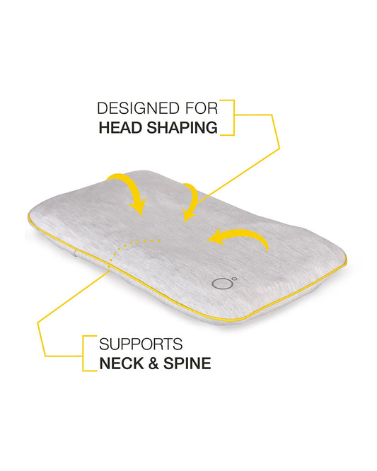 Omved Therapies Baby Mustard Pillow with Lavender-Supports Head Shaping-Removable & washable-Grey-For Infants