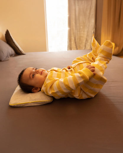 Omved Therapies Baby Mustard Pillow with Lavender-Supports Head Shaping-Removable & washable-Grey-For Infants