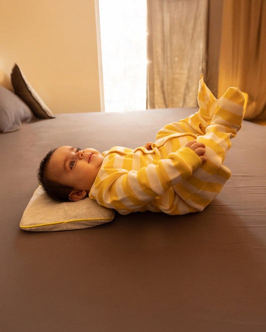 Omved Therapies Baby Mustard Pillow with Lavender-Supports Head Shaping-Removable & washable-Grey-For Infants