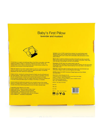 Omved Therapies Baby Mustard Pillow with Lavender-Supports Head Shaping-Removable & washable-Grey-For Infants