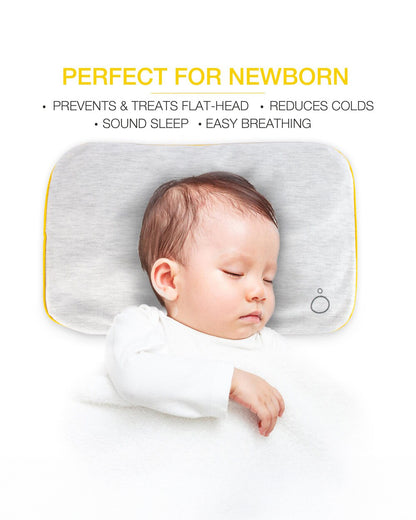 Omved Therapies Baby Mustard Pillow with Lavender-Supports Head Shaping-Removable & washable-Grey-For Infants