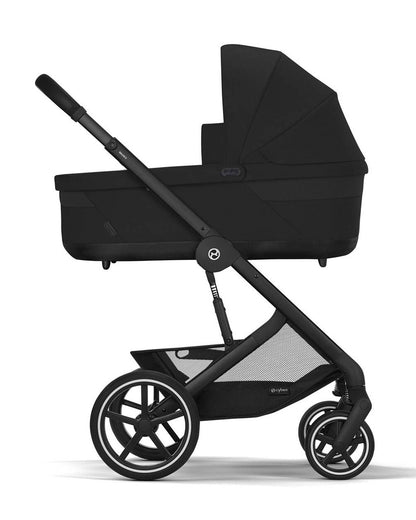 Cybex Balios S Lux Stroller-With Advanced Suspension-Height Adjustable Parent Handle Bar-Reversible & Flat Reclining Seat-One Hand Fold-2 Years Warranty-For 0 to 4Y (Upto 22 Kg)-Black Frame & Moon Black Seat