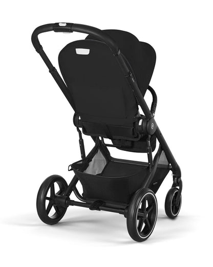 Cybex Balios S Lux Stroller-With Advanced Suspension-Height Adjustable Parent Handle Bar-Reversible & Flat Reclining Seat-One Hand Fold-2 Years Warranty-For 0 to 4Y (Upto 22 Kg)-Black Frame & Moon Black Seat