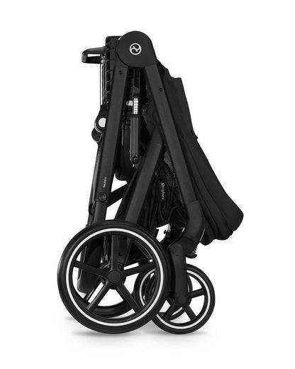 Cybex Balios S Lux Stroller-With Advanced Suspension-Height Adjustable Parent Handle Bar-Reversible & Flat Reclining Seat-One Hand Fold-2 Years Warranty-For 0 to 4Y (Upto 22 Kg)-Black Frame & Moon Black Seat
