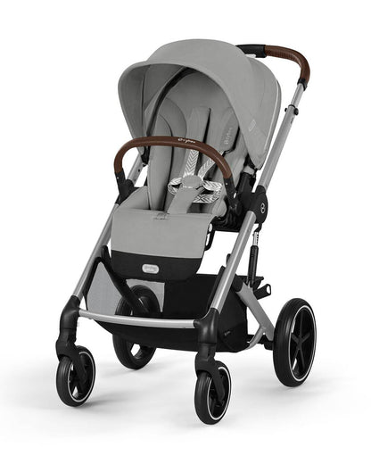Cybex Balios S Lux Stroller-With Advanced Suspension-Height Adjustable Parent Handle Bar-Reversible & Flat Reclining Seat-One Hand Fold-2 Years Warranty-For 0 to 4Y (Upto 22 Kg)-Silver Frame & Stone Grey Seat