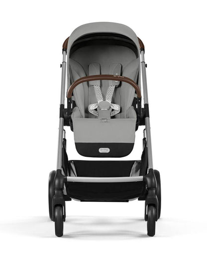 Cybex Balios S Lux Stroller-With Advanced Suspension-Height Adjustable Parent Handle Bar-Reversible & Flat Reclining Seat-One Hand Fold-2 Years Warranty-For 0 to 4Y (Upto 22 Kg)-Silver Frame & Stone Grey Seat