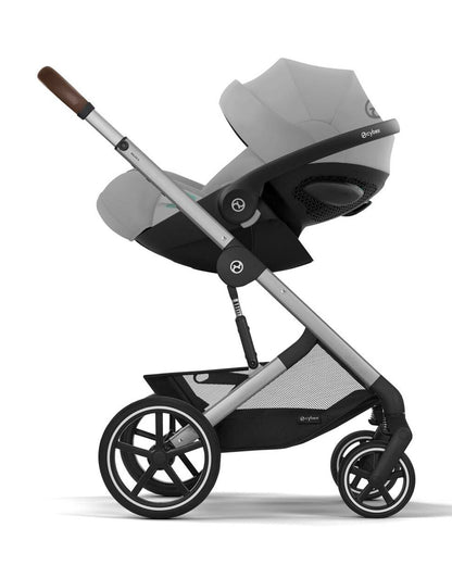Cybex Balios S Lux Stroller-With Advanced Suspension-Height Adjustable Parent Handle Bar-Reversible & Flat Reclining Seat-One Hand Fold-2 Years Warranty-For 0 to 4Y (Upto 22 Kg)-Silver Frame & Stone Grey Seat
