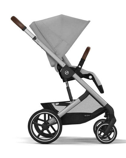 Cybex Balios S Lux Stroller & Cloud G i-Size Plus Car Seat Travel System-Includes Adapters-Silver Frame & Stone Grey