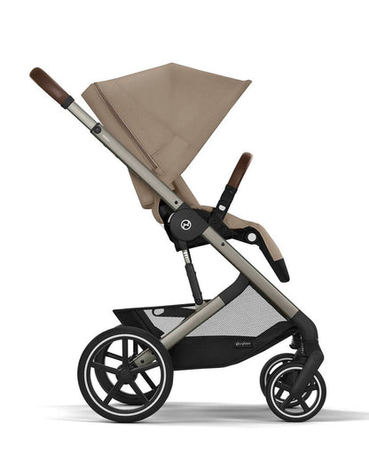 Cybex Balios S Lux Stroller & Cloud G i-Size Plus Car Seat Travel System-Includes Adapters-Taupe Frame & Almond Beige