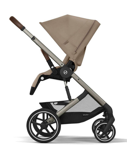 Cybex Balios S Lux Stroller & Cloud G i-Size Plus Car Seat Travel System-Includes Adapters-Taupe Frame & Almond Beige