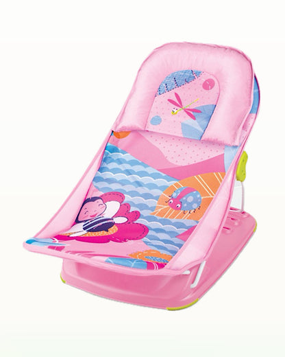 Mastela Deluxe Baby Bather-With 3 Position Recline & Padded Head Rest-0 to 6M-Pink Dolphin