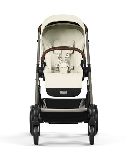 Cybex Balios S Lux Stroller & Cloud G i-Size Plus Car Seat Travel System-Includes Adapters-Taupe Frame & Seashell Beige