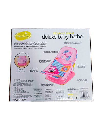 Mastela Deluxe Baby Bather-With 3 Position Recline & Padded Head Rest-0 to 6M-Pink Dolphin