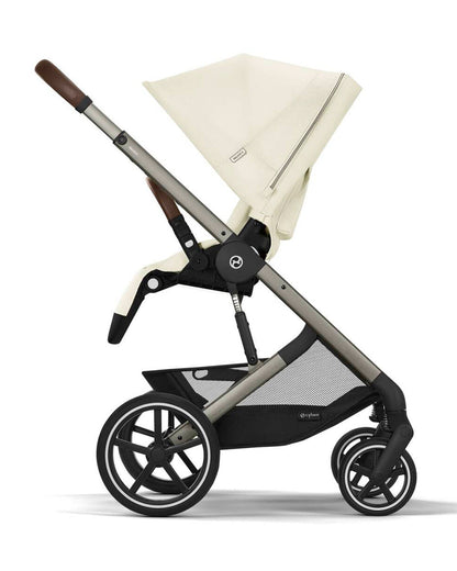 Cybex Balios S Lux Stroller & Cloud G i-Size Plus Car Seat Travel System-Includes Adapters-Taupe Frame & Seashell Beige