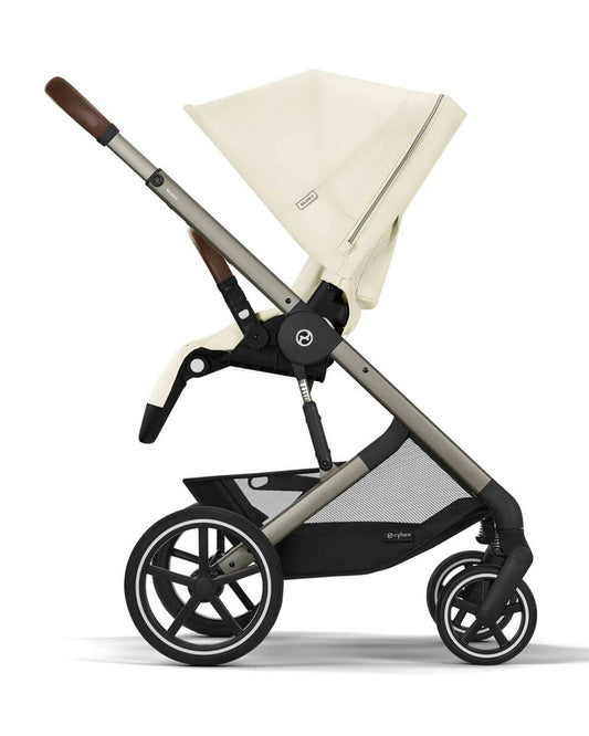 Cybex Balios S Lux Stroller & Cloud G i-Size Plus Car Seat Travel System-Includes Adapters-Taupe Frame & Seashell Beige