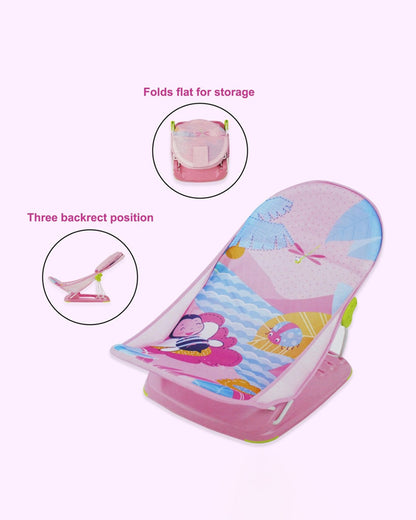 Mastela Deluxe Baby Bather-With 3 Position Recline & Padded Head Rest-0 to 6M-Pink Dolphin