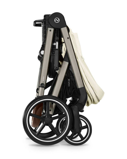 Cybex Balios S Lux Stroller & Cloud G i-Size Plus Car Seat Travel System-Includes Adapters-Taupe Frame & Seashell Beige