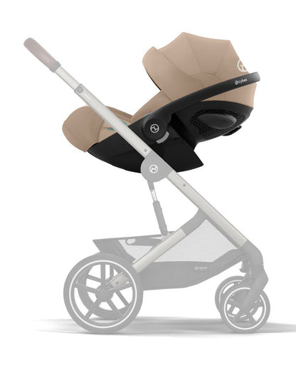 Cybex Cloud G i-Size PLUS Baby Car Seat-Rear Facing-Aircraft Certified-With Mesh Fabric For 6x Better Airflow-Near Flat Reclining Seat-14 Positions Adjustable Headrest-For 0 to 2Y (Upto 13 Kg)-Almond Beige