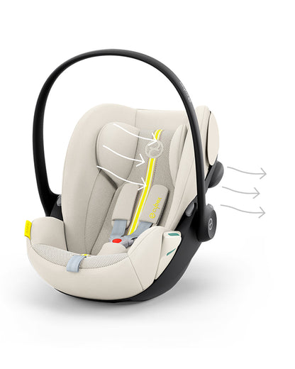 Cybex Balios S Lux Stroller & Cloud G i-Size Plus Car Seat Travel System-Includes Adapters-Taupe Frame & Seashell Beige