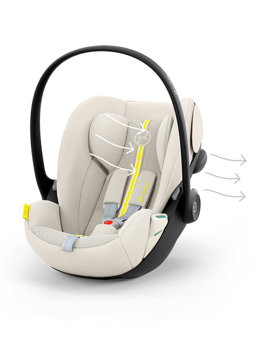 Cybex Balios S Lux Stroller & Cloud G i-Size Plus Car Seat Travel System-Includes Adapters-Taupe Frame & Seashell Beige