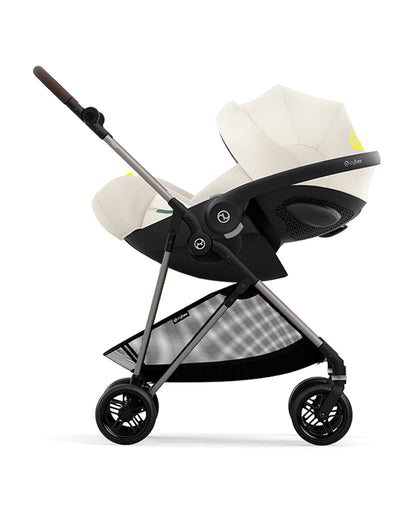 Cybex Balios S Lux Stroller & Cloud G i-Size Plus Car Seat Travel System-Includes Adapters-Taupe Frame & Seashell Beige