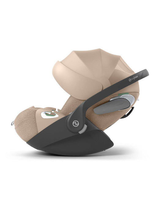 Cybex Coya Cabin Friendly Stroller & Cloud T i-Size Plus Car Seat Travel System-Includes Adapters-Rose Gold Frame & Cozy Beige