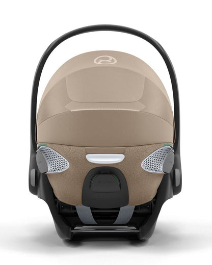 Cybex Coya Cabin Friendly Stroller & Cloud T i-Size Plus Car Seat Travel System-Includes Adapters-Rose Gold Frame & Cozy Beige