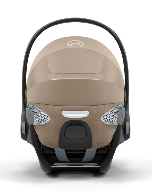 Cybex Coya Cabin Friendly Stroller & Cloud T i-Size Plus Car Seat Travel System-Includes Adapters-Rose Gold Frame & Cozy Beige