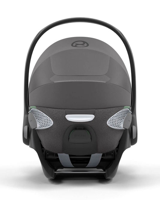Cybex Cloud T i-Size PLUS Baby Car Seat-Rear Facing-Mesh Fabric For 6x Better Airflow-With Mesh Window On Canopy-Near Flat Reclining Seat-12 Positions Adjustable Headrest-For 0 to 2Y (Upto 13 Kg)-Mirage Grey