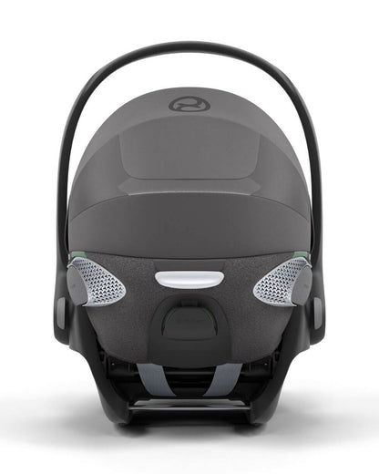 Cybex Coya Cabin Friendly Stroller & Cloud T i-Size Plus Car Seat Travel System-Includes Adapters-Matt Black Frame & Mirage Grey