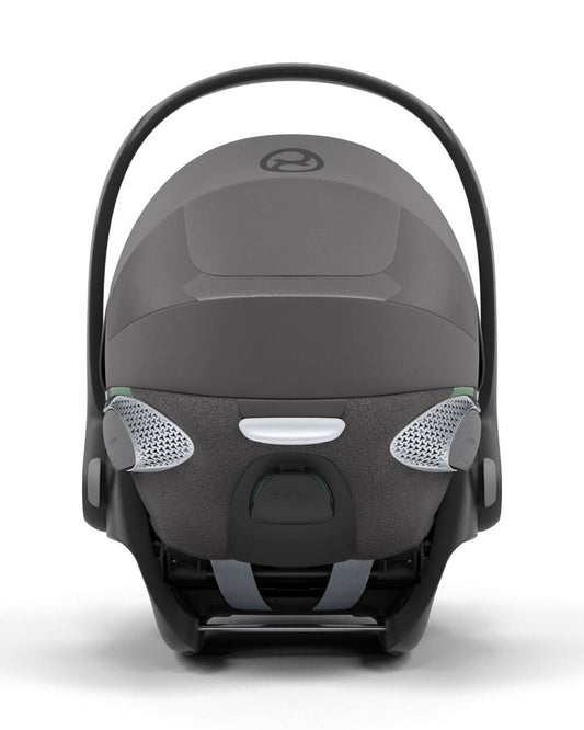 Cybex Coya Cabin Friendly Stroller & Cloud T i-Size Plus Car Seat Travel System-Includes Adapters-Matt Black Frame & Mirage Grey