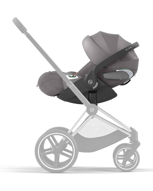 Cybex Cloud T i-Size PLUS Baby Car Seat-Rear Facing-Mesh Fabric For 6x Better Airflow-With Mesh Window On Canopy-Near Flat Reclining Seat-12 Positions Adjustable Headrest-For 0 to 2Y (Upto 13 Kg)-Mirage Grey