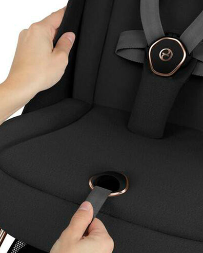 Cybex Coya Cabin Friendly Stroller-Ultra Compact One Hand Fold-Near Flat Reclining Seat-Car Seat Compatible-2 Years Warranty-For 0 to 4Y (Upto 22 Kg)-Chrome Dark Brown Frame & Sepia Black Seat