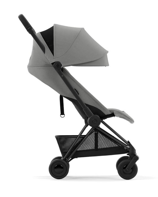 Cybex Coya Cabin Friendly Stroller & Cloud T i-Size Plus Car Seat Travel System-Includes Adapters-Matt Black Frame & Mirage Grey