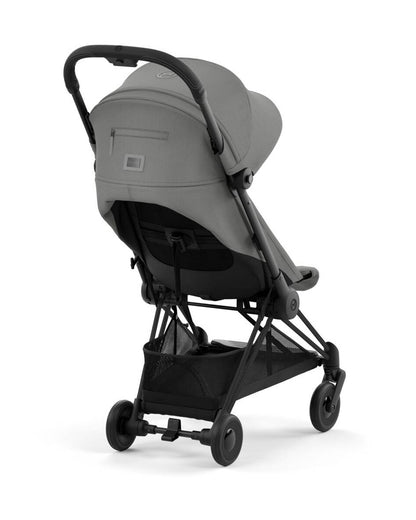 Cybex Coya Cabin Friendly Stroller-Ultra Compact One Hand Fold-Near Flat Reclining Seat-Car Seat Compatible-2 Years Warranty-For 0 to 4Y (Upto 22 Kg)-Matt Black Frame & Mirage Grey Seat