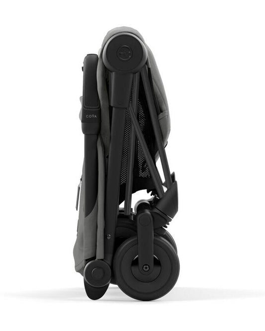 Cybex Coya Cabin Friendly Stroller & Cloud T i-Size Plus Car Seat Travel System-Includes Adapters-Matt Black Frame & Mirage Grey