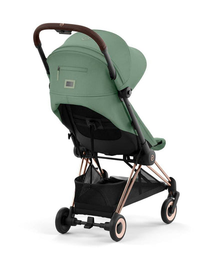 Cybex Coya Cabin Friendly Stroller & Cloud T i-Size Plus Car Seat Travel System-Includes Adapters-Rose Gold Frame & Leaf Green