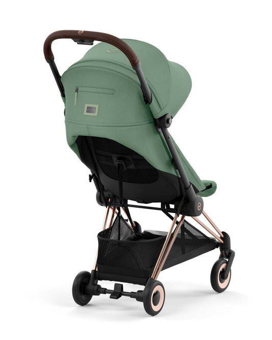 Cybex Coya Cabin Friendly Stroller & Cloud T i-Size Plus Car Seat Travel System-Includes Adapters-Rose Gold Frame & Leaf Green