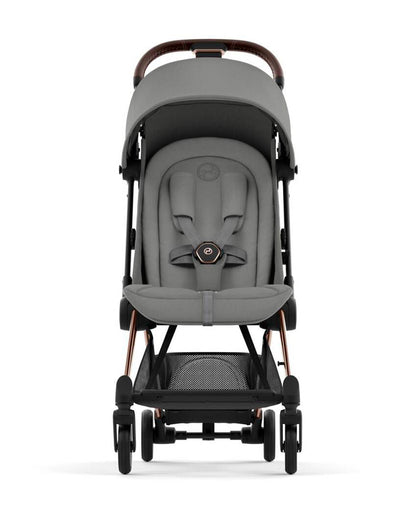 Cybex Coya Cabin Friendly Stroller & Cloud T i-Size Plus Car Seat Travel System-Includes Adapters-Rose Gold Frame & Mirage Grey