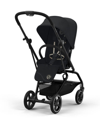 Cybex Eezy S Twist +2 Lightweight Stroller-360 Degree Rotatable Seat-One Hand Fold-Flat Reclining Seat-Travel System Compatible-2 Years Warranty-For 0 to 4Y (Upto 22 Kg)-Black Frame & Magic Black Seat