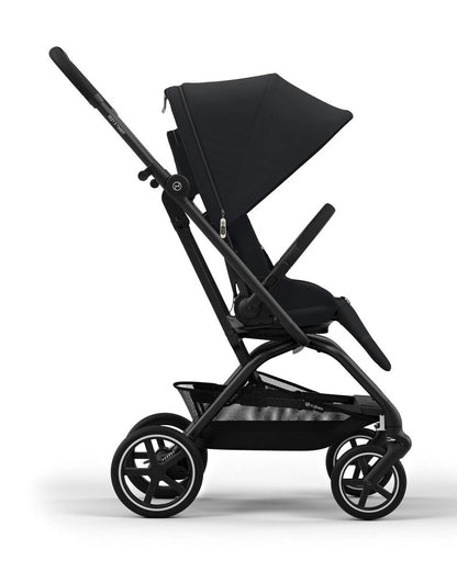 Cybex Eezy S Twist +2 Lightweight Stroller-360 Degree Rotatable Seat-One Hand Fold-Flat Reclining Seat-Travel System Compatible-2 Years Warranty-For 0 to 4Y (Upto 22 Kg)-Black Frame & Magic Black Seat
