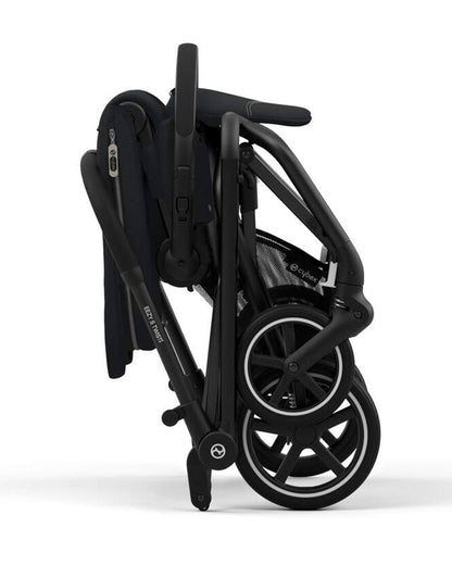 Cybex Eezy S Twist +2 Lightweight Stroller-360 Degree Rotatable Seat-One Hand Fold-Flat Reclining Seat-Travel System Compatible-2 Years Warranty-For 0 to 4Y (Upto 22 Kg)-Black Frame & Magic Black Seat
