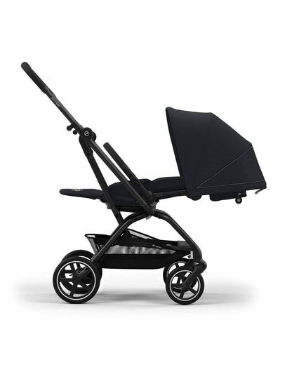 Cybex Eezy S Twist +2 Lightweight Stroller-360 Degree Rotatable Seat-One Hand Fold-Flat Reclining Seat-Travel System Compatible-2 Years Warranty-For 0 to 4Y (Upto 22 Kg)-Black Frame & Magic Black Seat