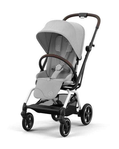 Cybex Eezy S Twist +2 Lightweight Stroller-360 Degree Rotatable Seat-One Hand Fold-Flat Reclining Seat-Travel System Compatible-2 Years Warranty-For 0 to 4Y (Upto 22 Kg)-Silver Frame & Fog Grey Seat
