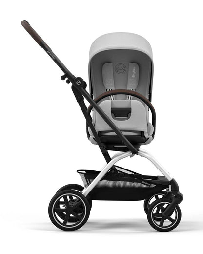 Cybex Eezy S Twist +2 Lightweight Stroller-360 Degree Rotatable Seat-One Hand Fold-Flat Reclining Seat-Travel System Compatible-2 Years Warranty-For 0 to 4Y (Upto 22 Kg)-Silver Frame & Fog Grey Seat