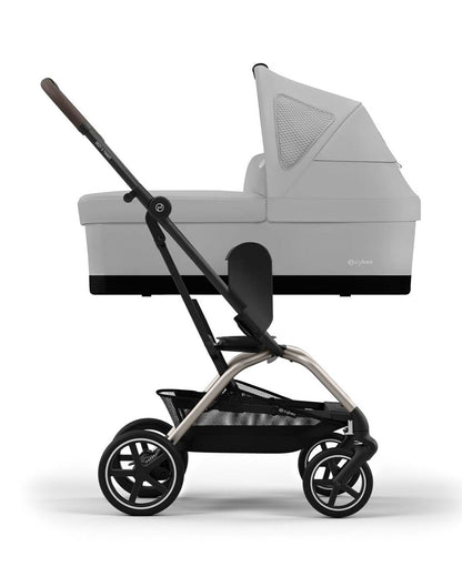 Cybex Eezy S Twist +2 Lightweight Stroller-360 Degree Rotatable Seat-One Hand Fold-Flat Reclining Seat-Travel System Compatible-2 Years Warranty-For 0 to 4Y (Upto 22 Kg)-Silver Frame & Fog Grey Seat