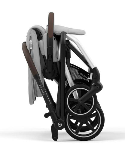 Cybex Eezy S Twist +2 Lightweight Stroller-360 Degree Rotatable Seat-One Hand Fold-Flat Reclining Seat-Travel System Compatible-2 Years Warranty-For 0 to 4Y (Upto 22 Kg)-Silver Frame & Fog Grey Seat