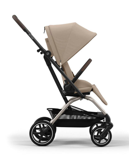 Cybex Eezy S Twist +2 Lightweight Stroller-360 Degree Rotatable Seat-One Hand Fold-Flat Reclining Seat-Travel System Compatible-2 Years Warranty-For 0 to 4Y (Upto 22 Kg)-Taupe Frame & Almond Beige Seat