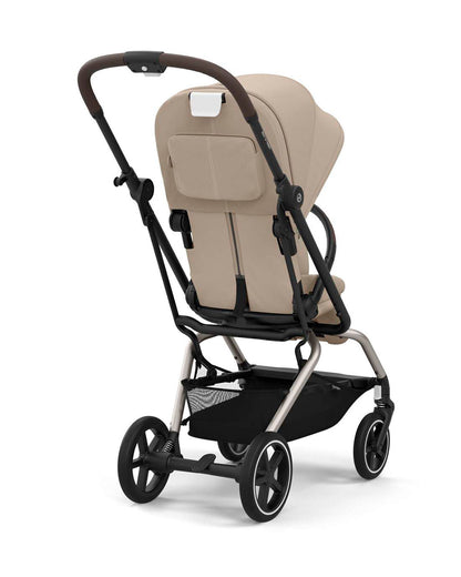 Cybex Eezy S Twist +2 Lightweight Stroller-360 Degree Rotatable Seat-One Hand Fold-Flat Reclining Seat-Travel System Compatible-2 Years Warranty-For 0 to 4Y (Upto 22 Kg)-Taupe Frame & Almond Beige Seat